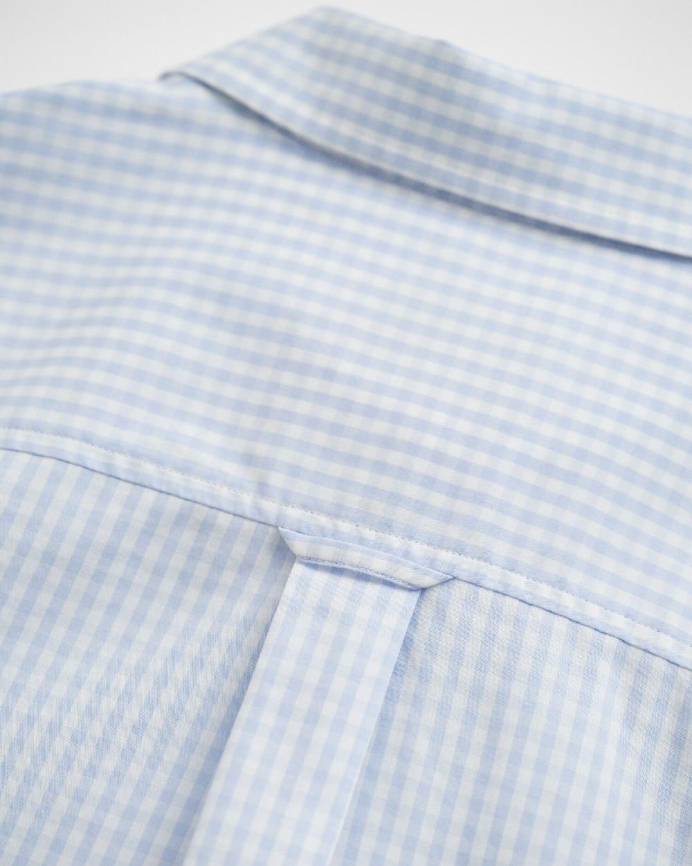 Gant Regular Fit Gingham Poplin Shirt Light Blue