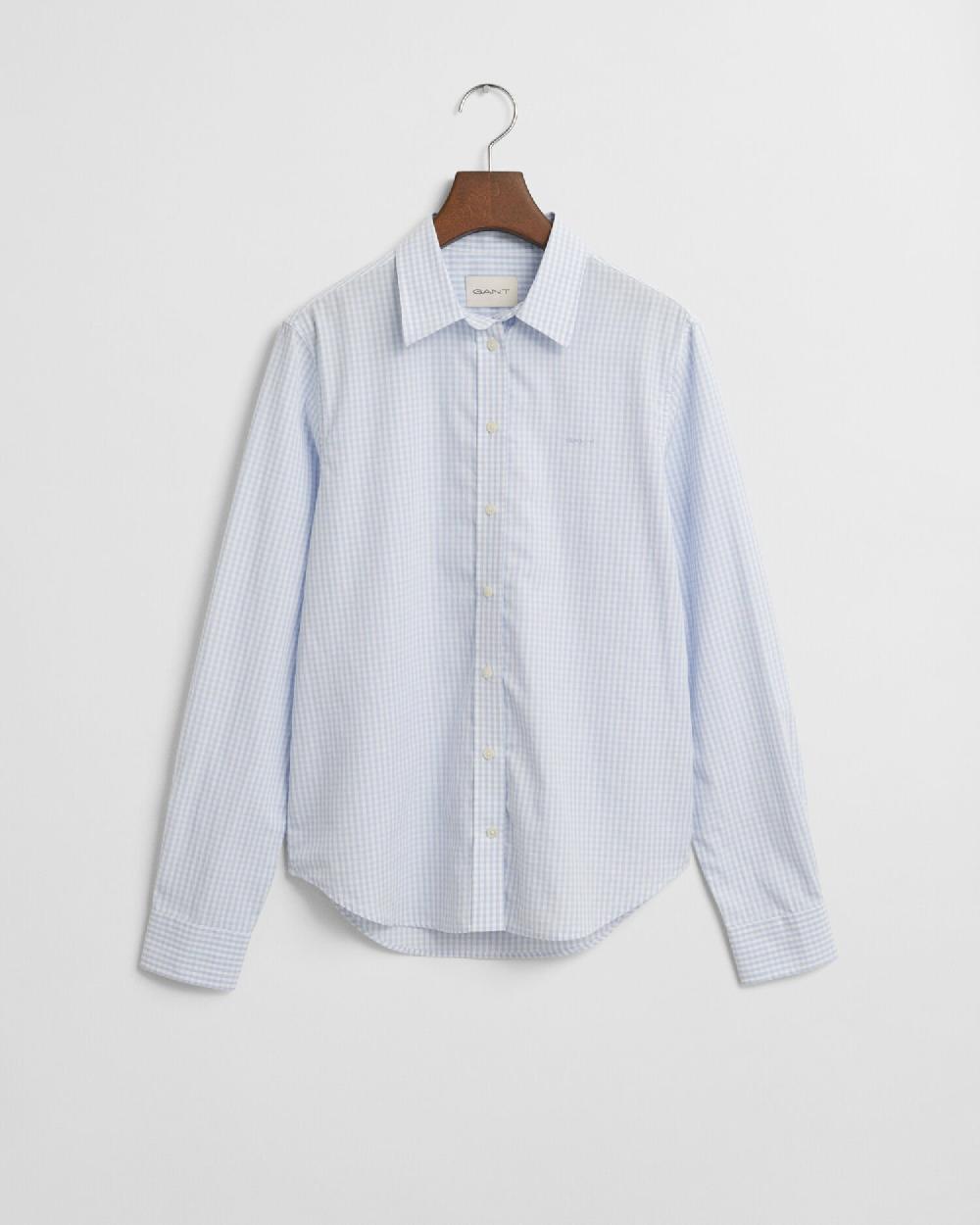 gant Regular Fit Gingham Poplin Shirt light blue