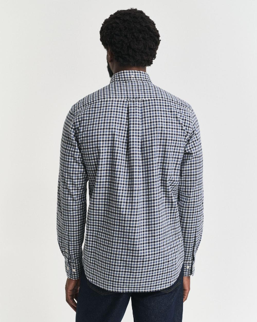 Gant Regular Fit Gingham Twill Shirt Naval Blue
