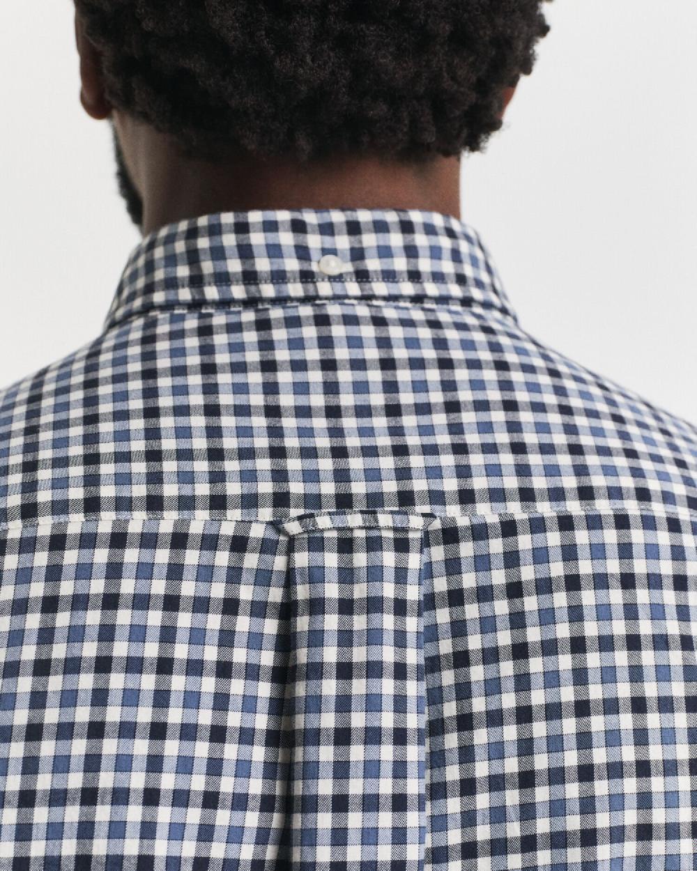 Gant Regular Fit Gingham Twill Shirt Naval Blue