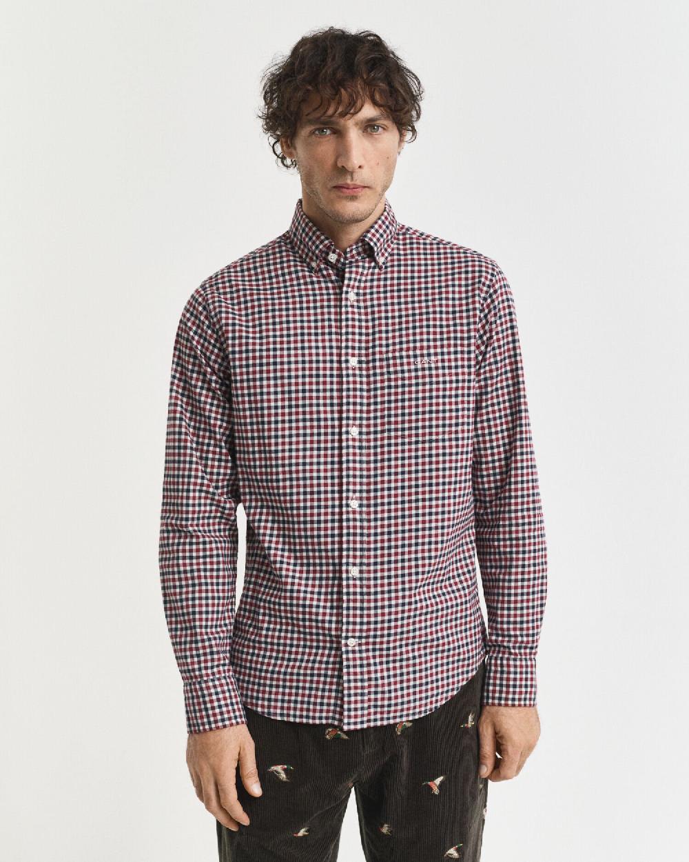 Gant Regular Fit Gingham Twill Shirt Plumped Red