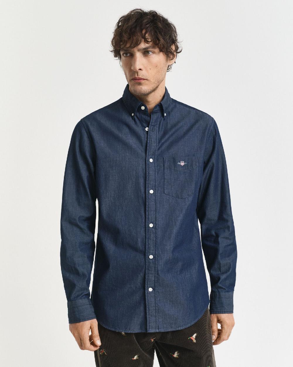 Gant Regular Fit Indigo Shirt Dark Indigo