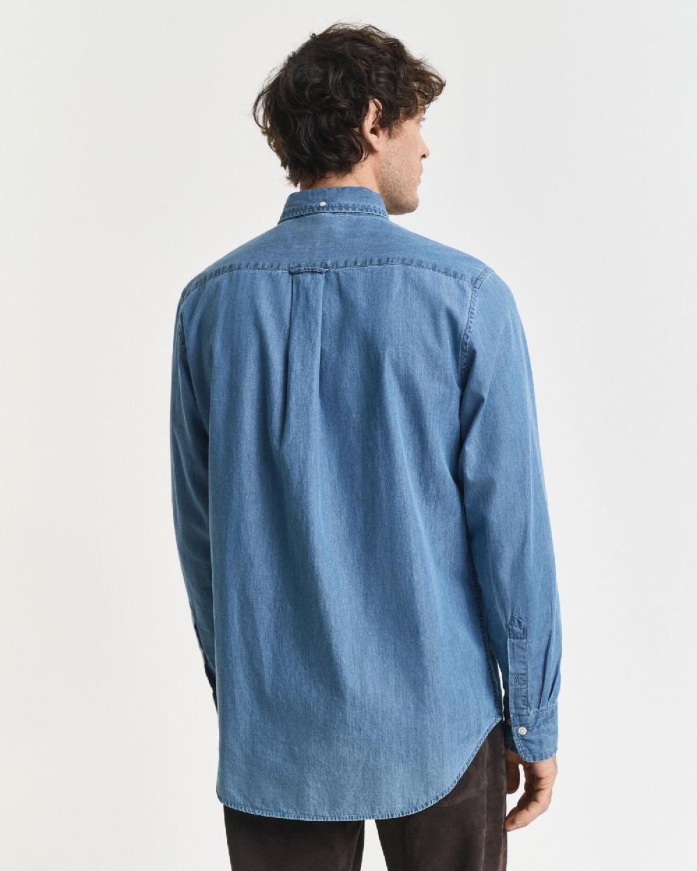 Gant Regular Fit Indigo Shirt Semi Light Blue