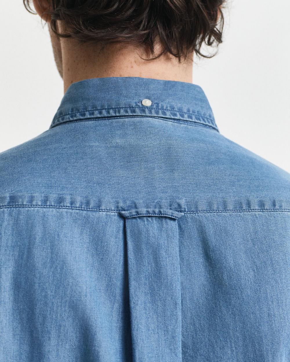 Gant Regular Fit Indigo Shirt Semi Light Blue