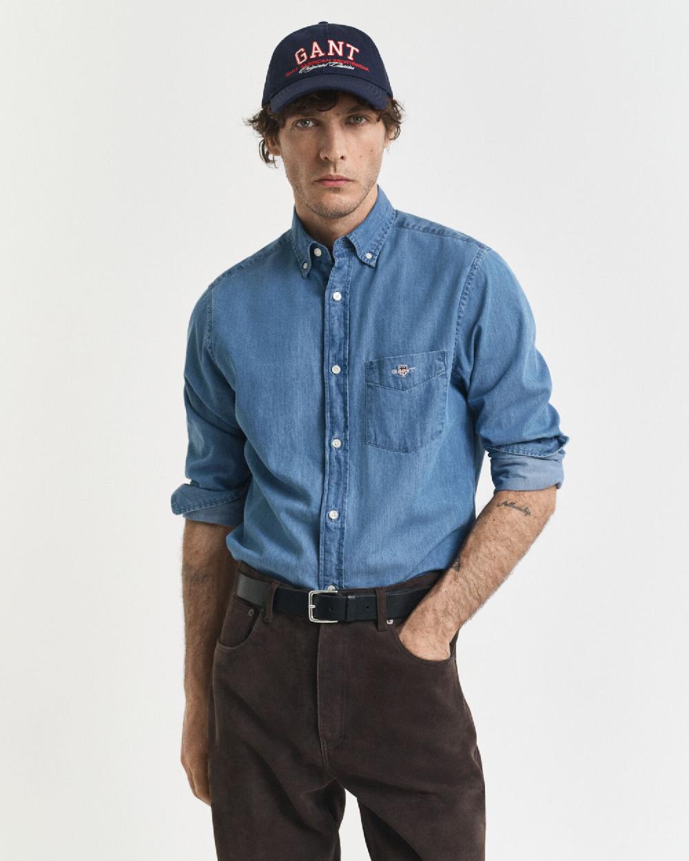gant Regular Fit Indigo Shirt semi light blue