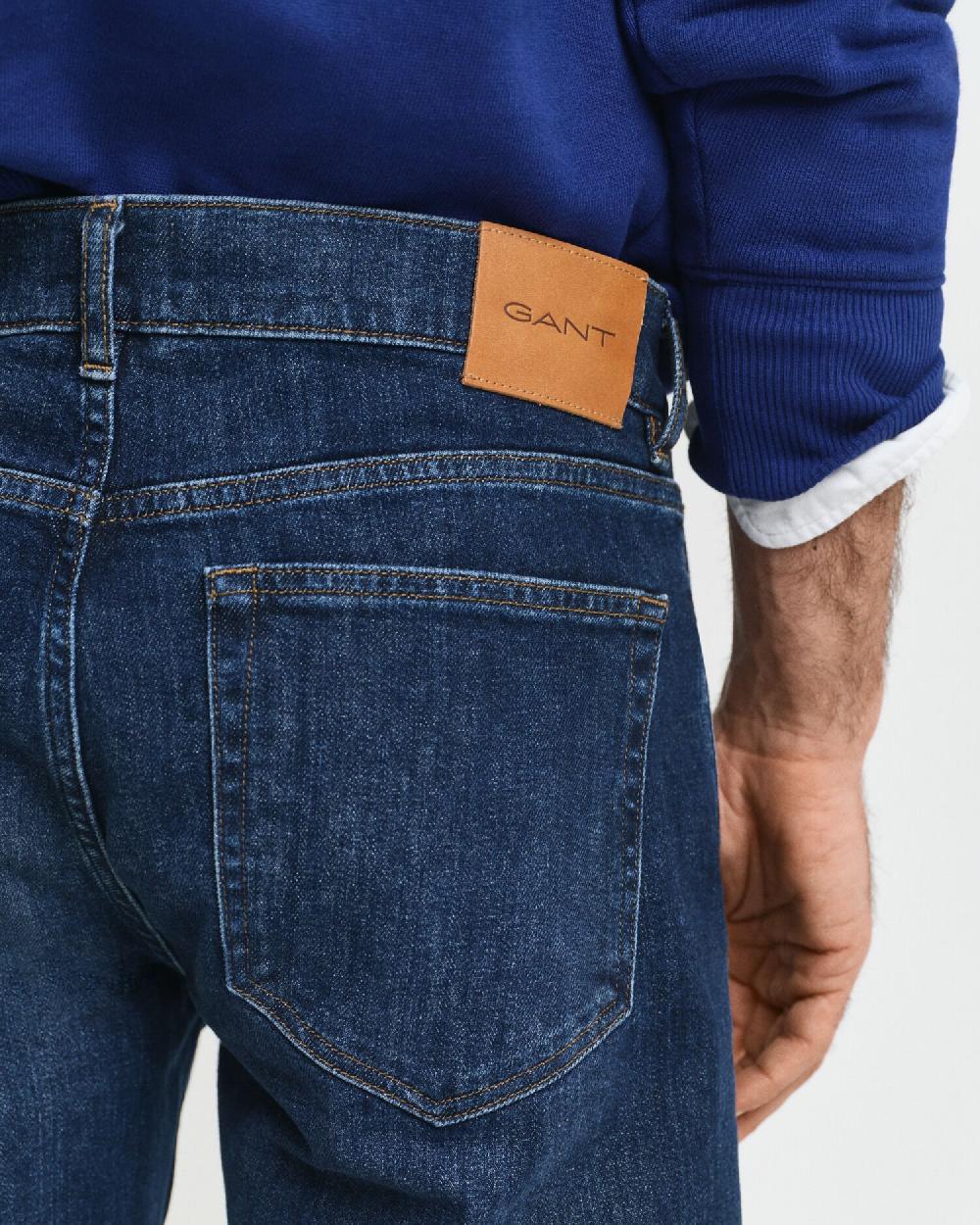Gant Regular Fit Jeans Dark Blue Worn In