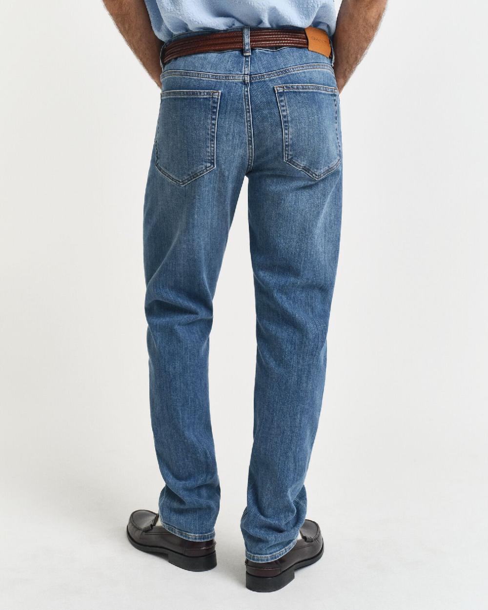 Gant Regular Fit Jeans Mid Blue Worn In