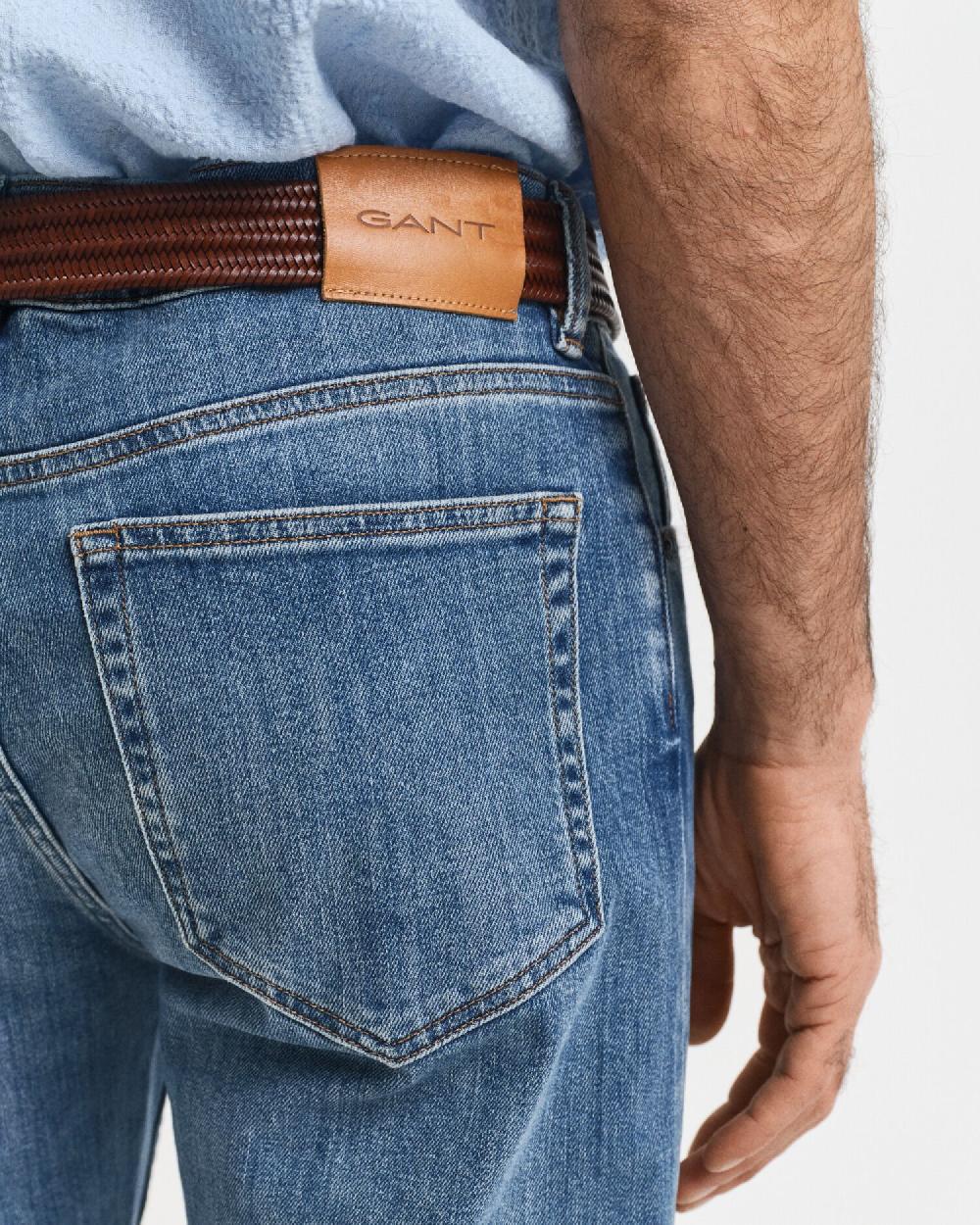 Gant Regular Fit Jeans Mid Blue Worn In