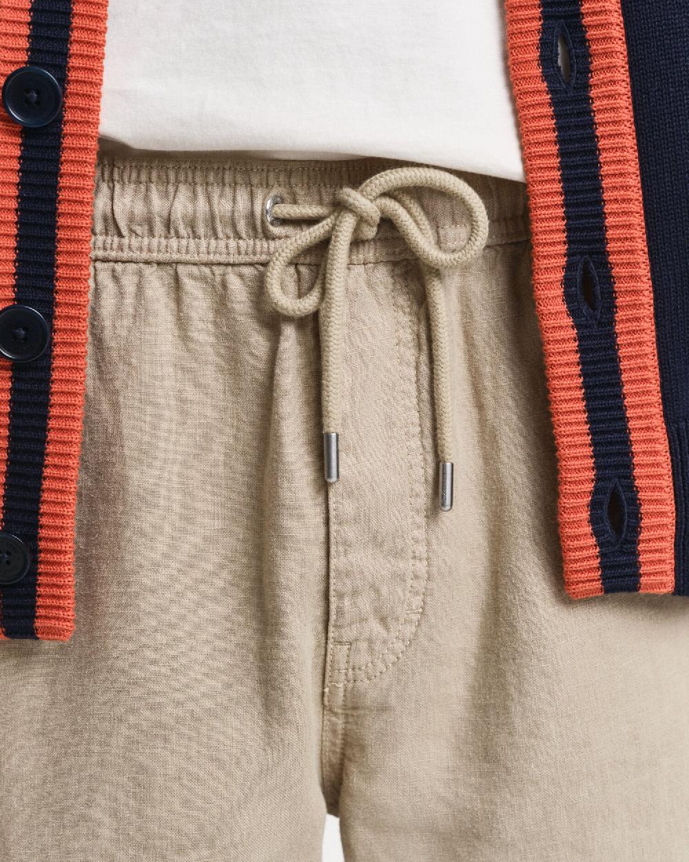 Gant Regular Fit Linen Cargo Shorts Concrete Beige