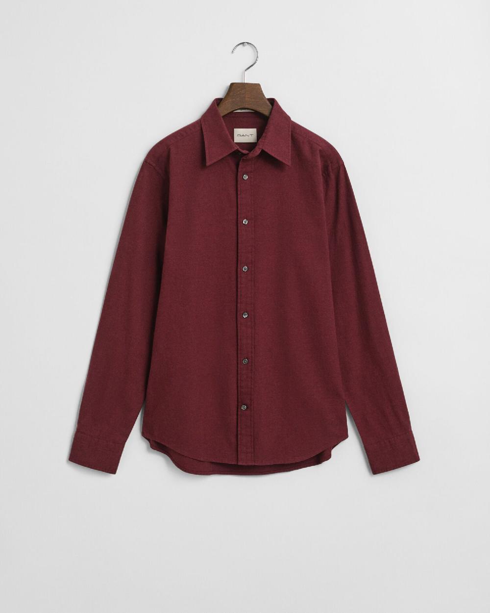 gant Regular Fit Melange Flannel Shirt plumped red