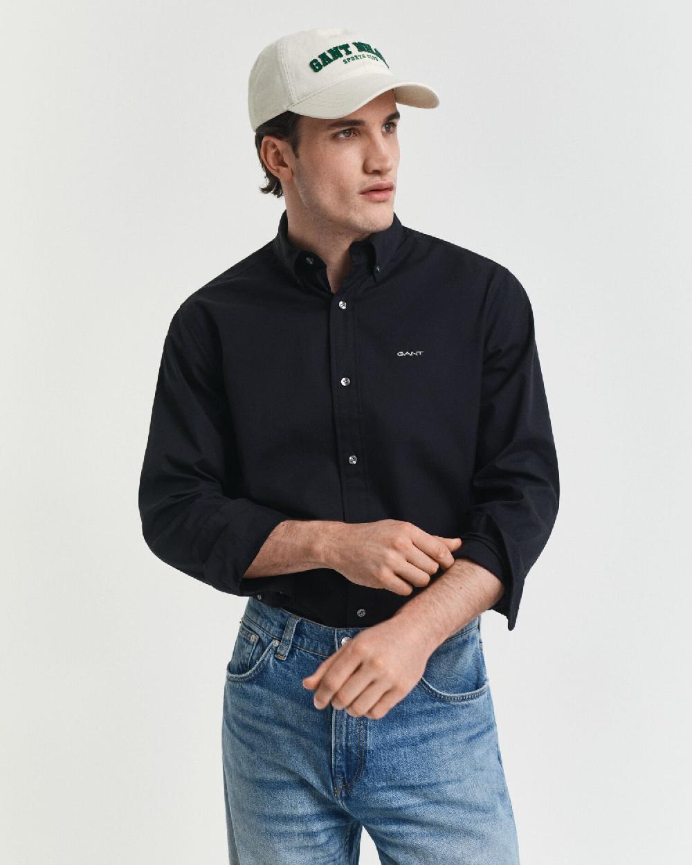 gant Regular Fit Pinpoint Oxford Shirt black