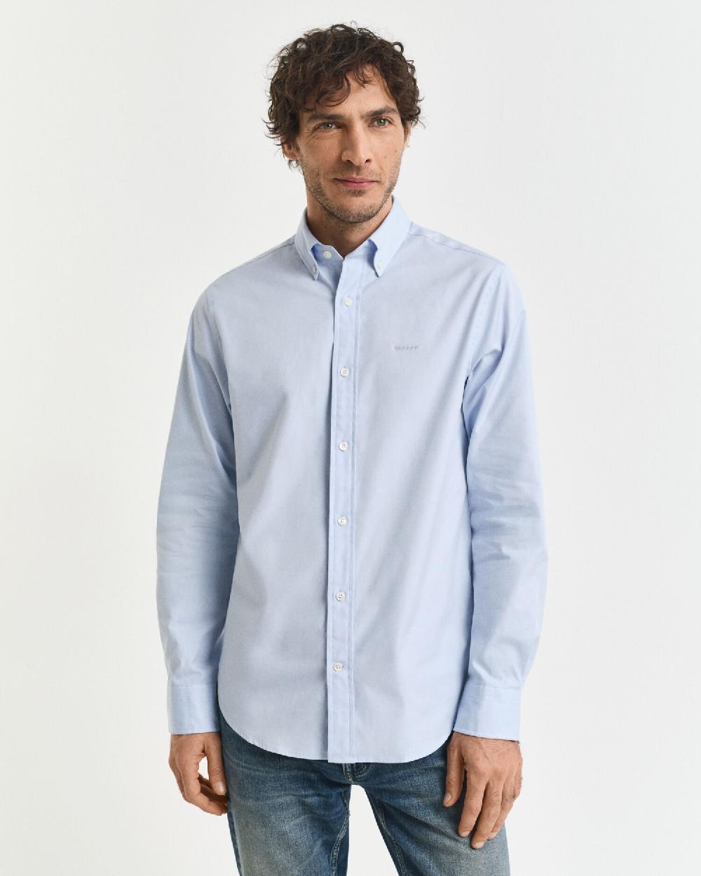 Gant Regular Fit Pinpoint Oxford Shirt Light Blue