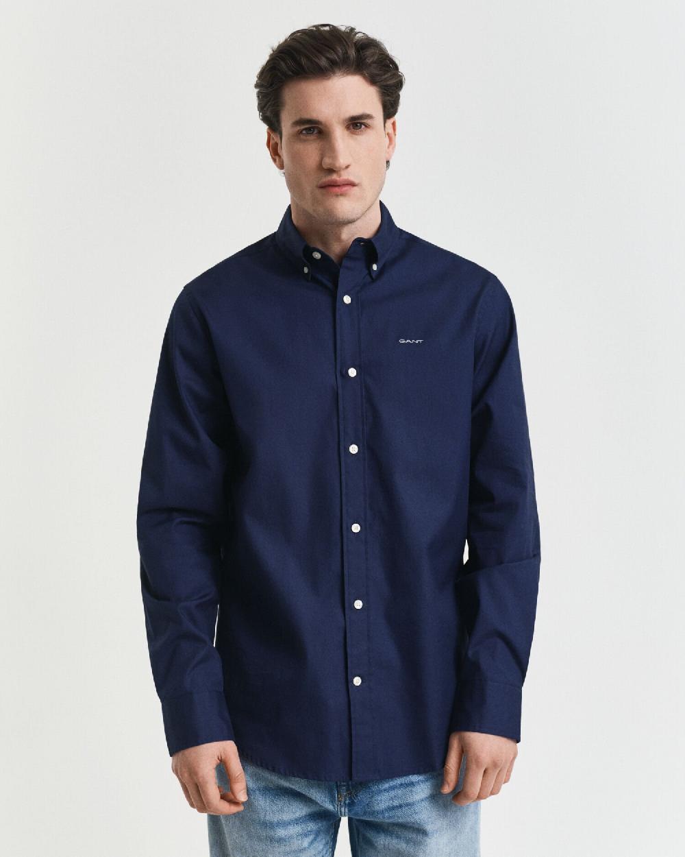 Gant Regular Fit Pinpoint Oxford Shirt Marine
