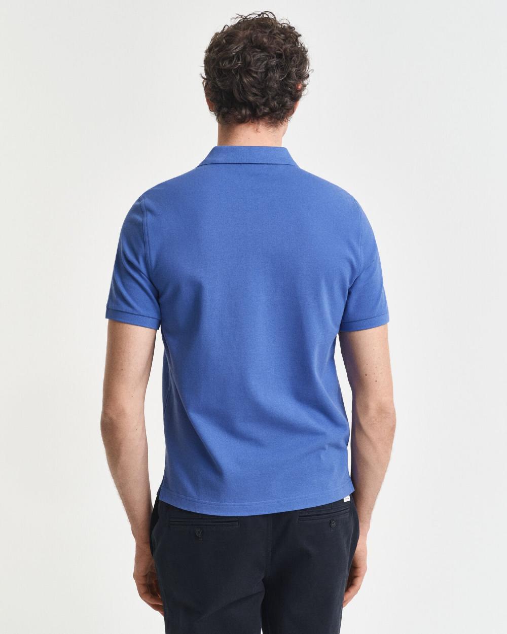 Gant Regular Fit Shield Piqué Polo Shirt Rich Blue