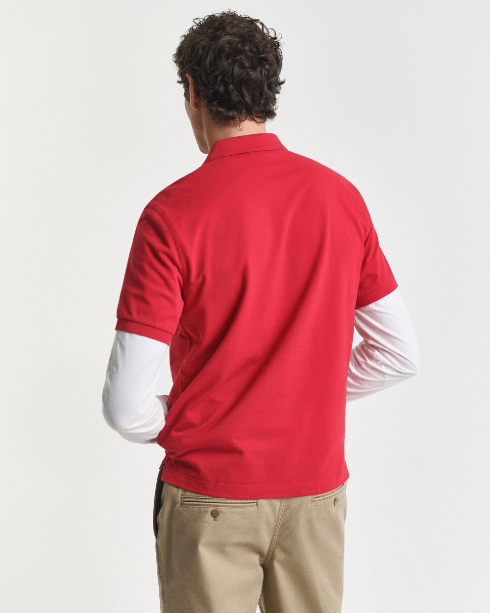 Gant Regular Fit Shield Piqué Polo Shirt Ruby Red