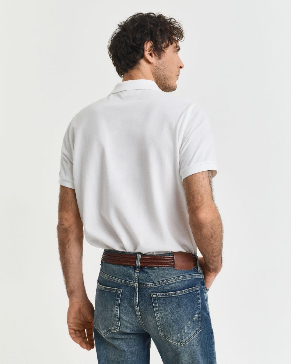 Gant Regular Fit Shield Piqué Polo Shirt White