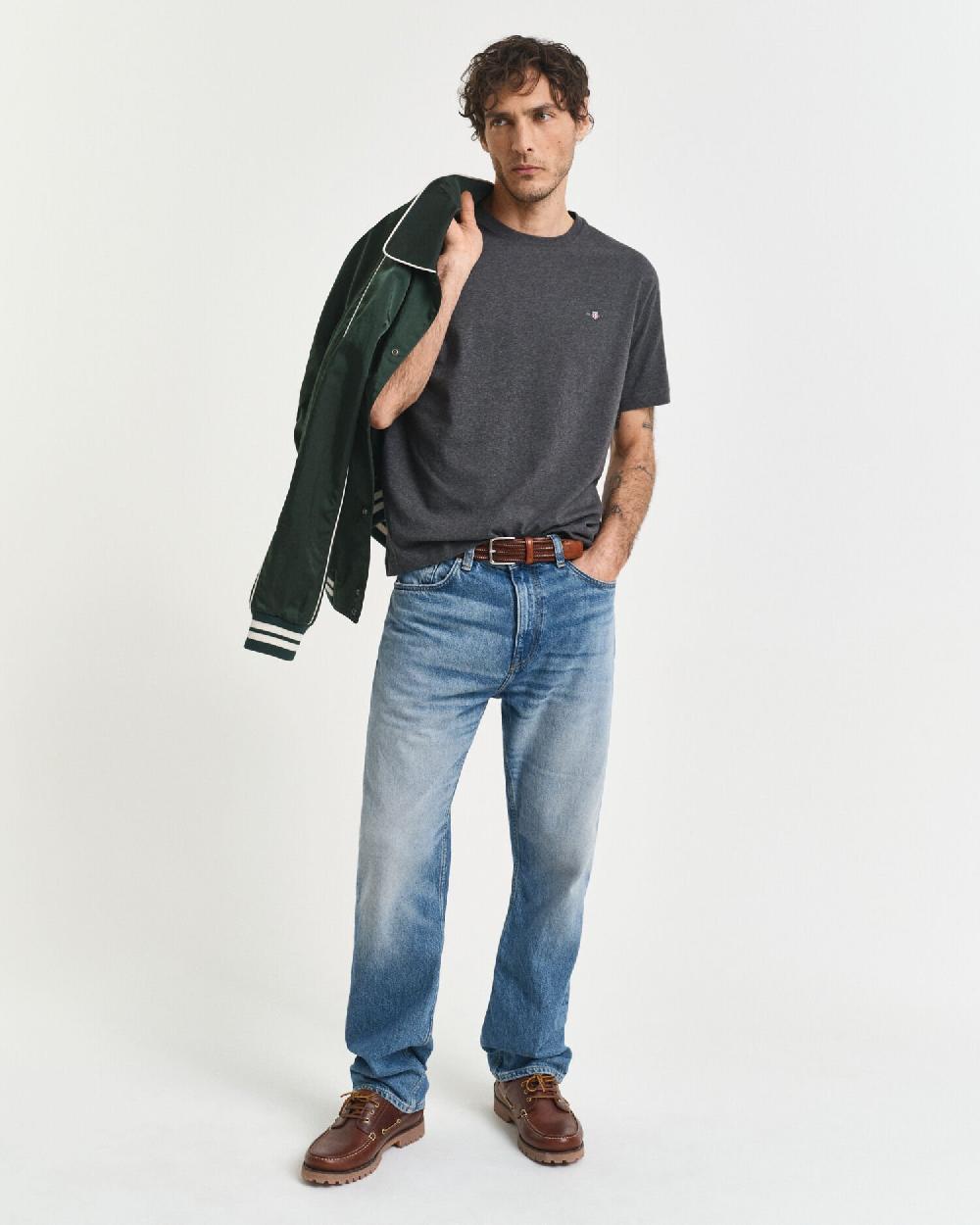 Gant Regular Fit Shield T-Shirt Antracit Melange