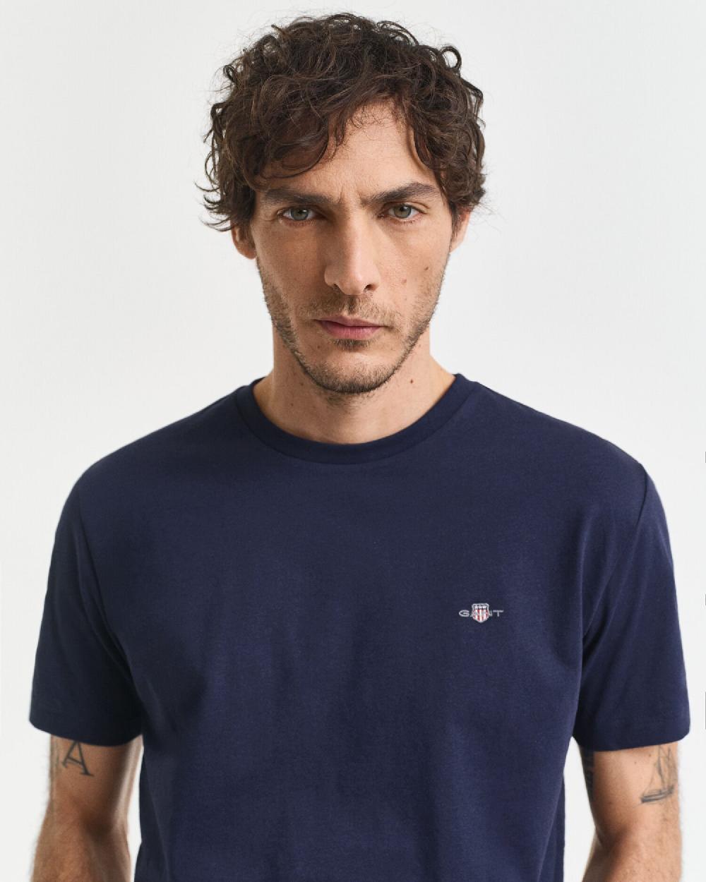 Gant Regular Fit Shield T-Shirt Evening Blue