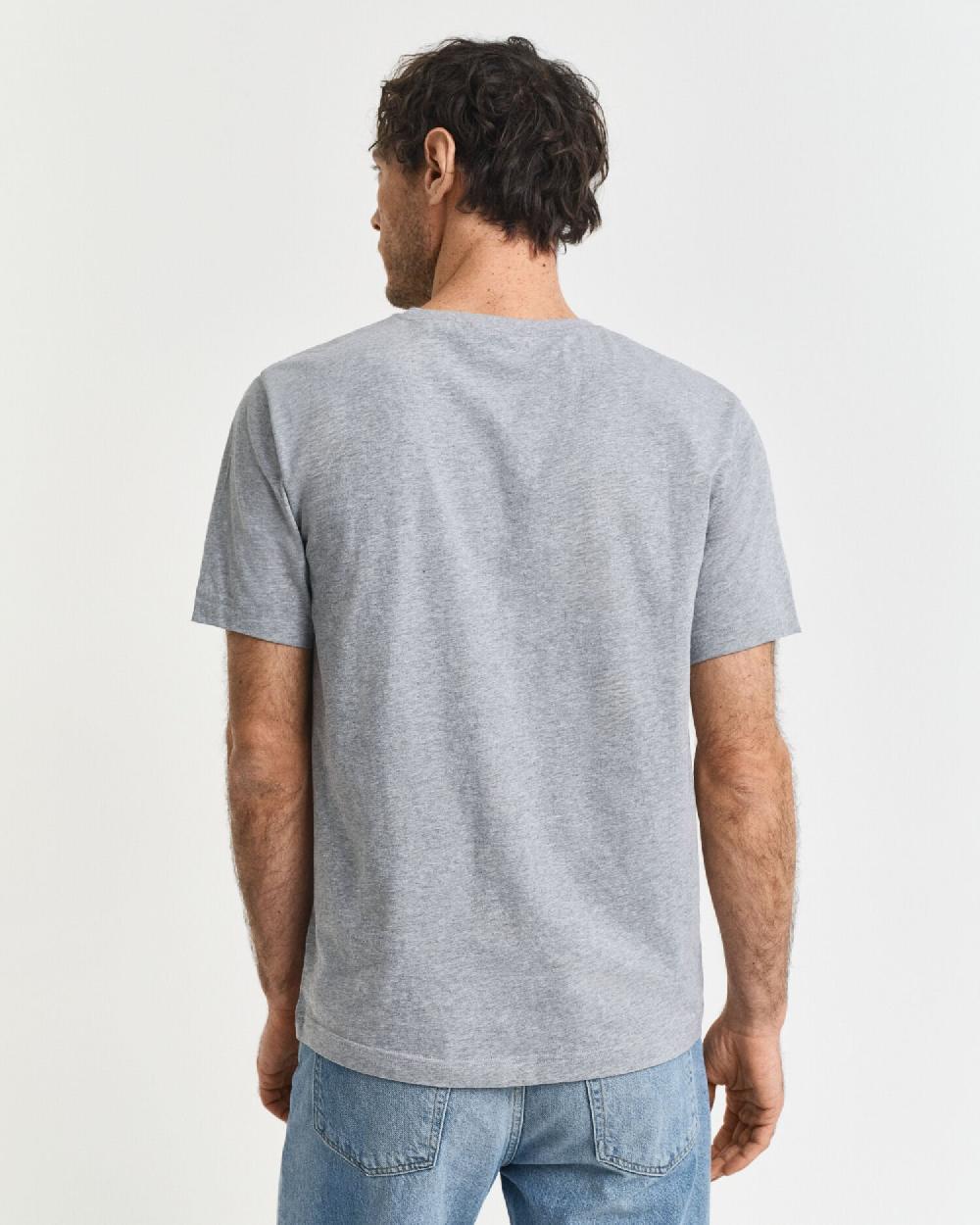 Gant Regular Fit Shield T-Shirt Grey Melange