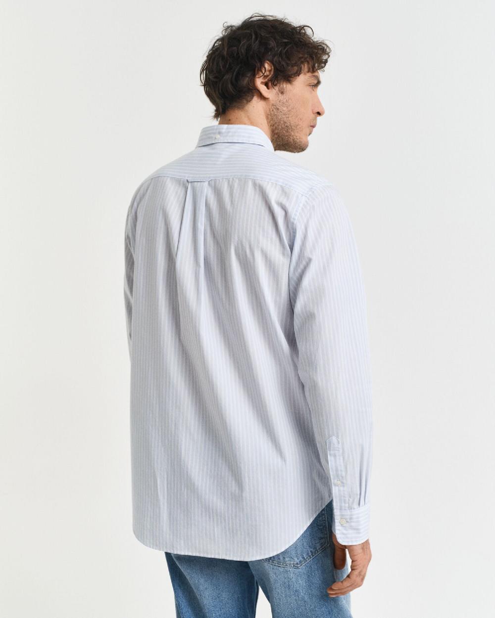 Gant Regular Fit Striped Poplin Shirt Light Blue