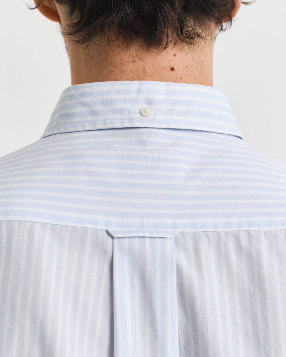 Gant Regular Fit Striped Poplin Shirt Light Blue
