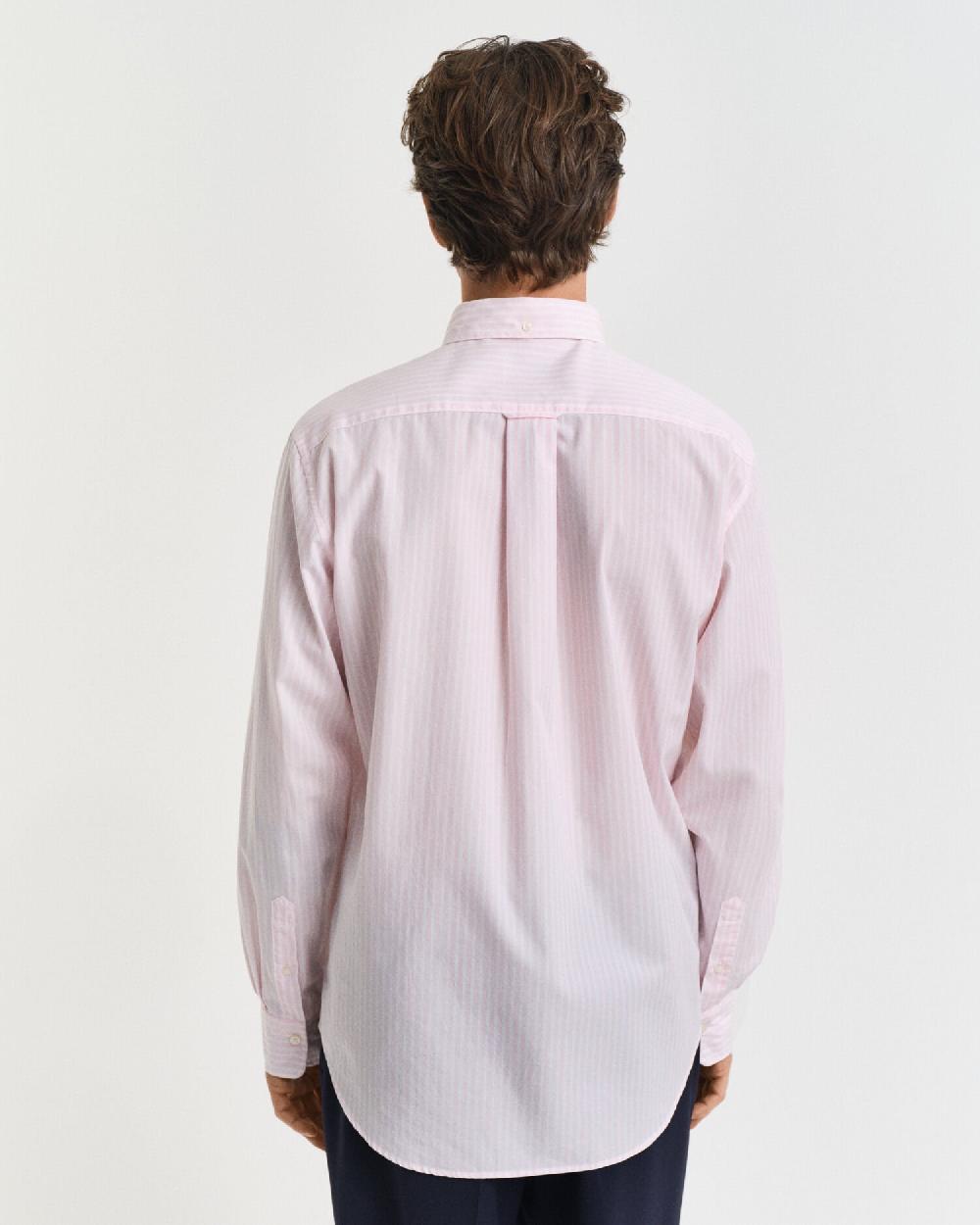 Gant Regular Fit Striped Poplin Shirt Light Pink