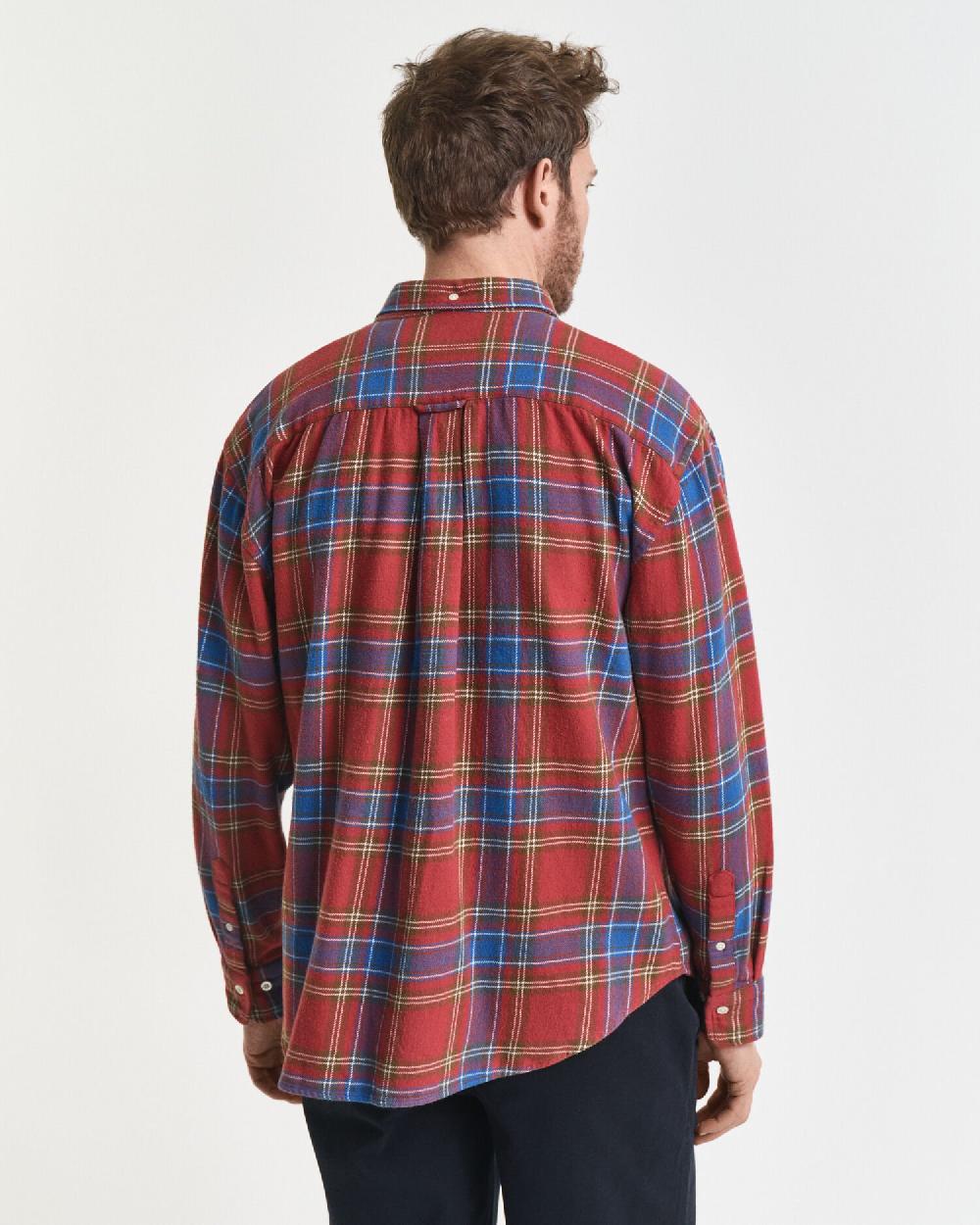 Gant Relaxed Fit Checked Twill Shirt Modern Rust