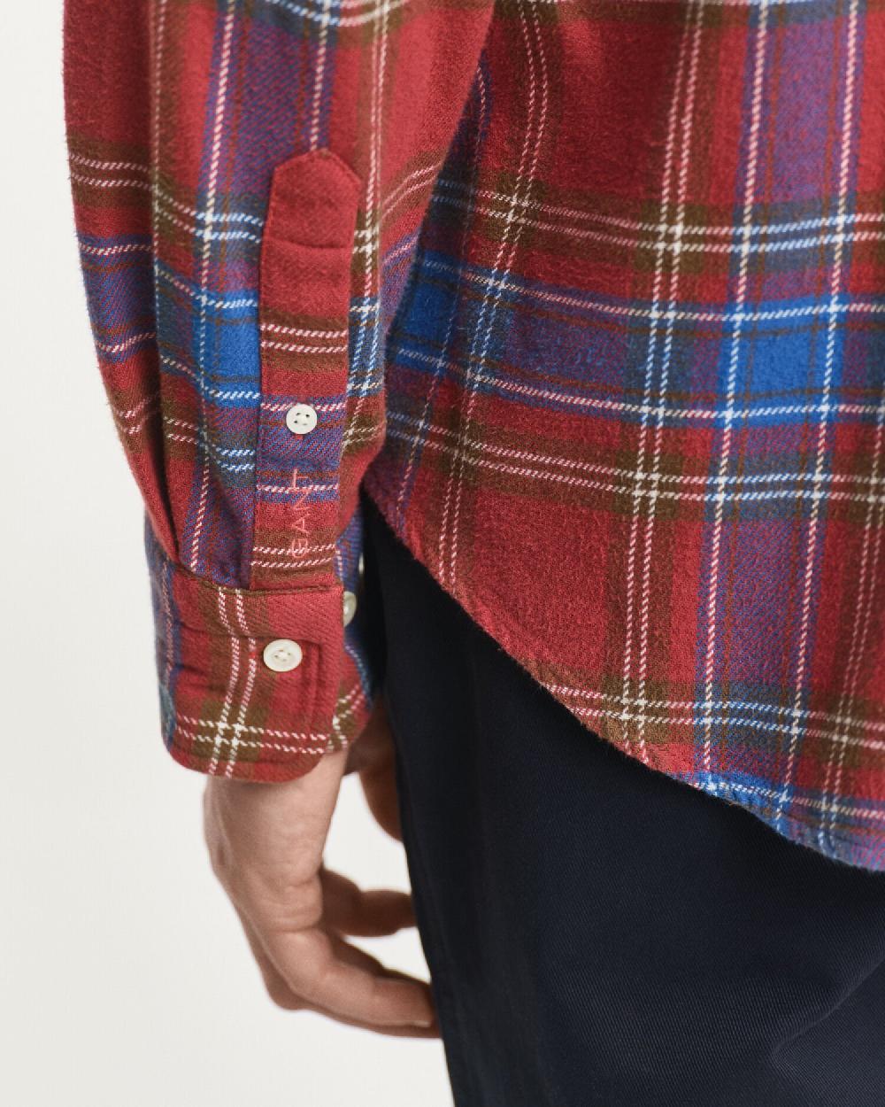 Gant Relaxed Fit Checked Twill Shirt Modern Rust