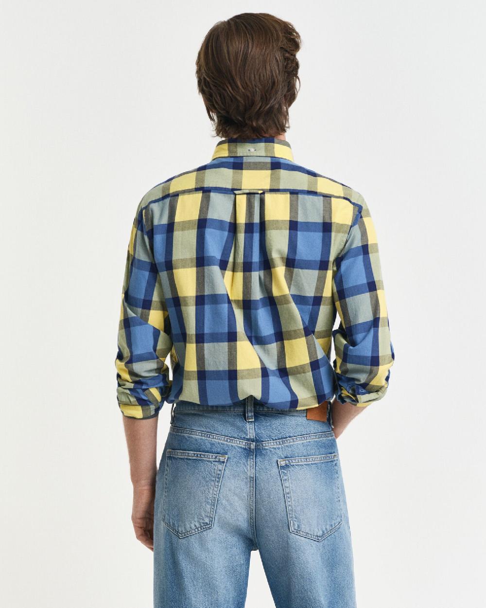 Gant Relaxed Fit Checked Twill Shirt Smooth Yellow