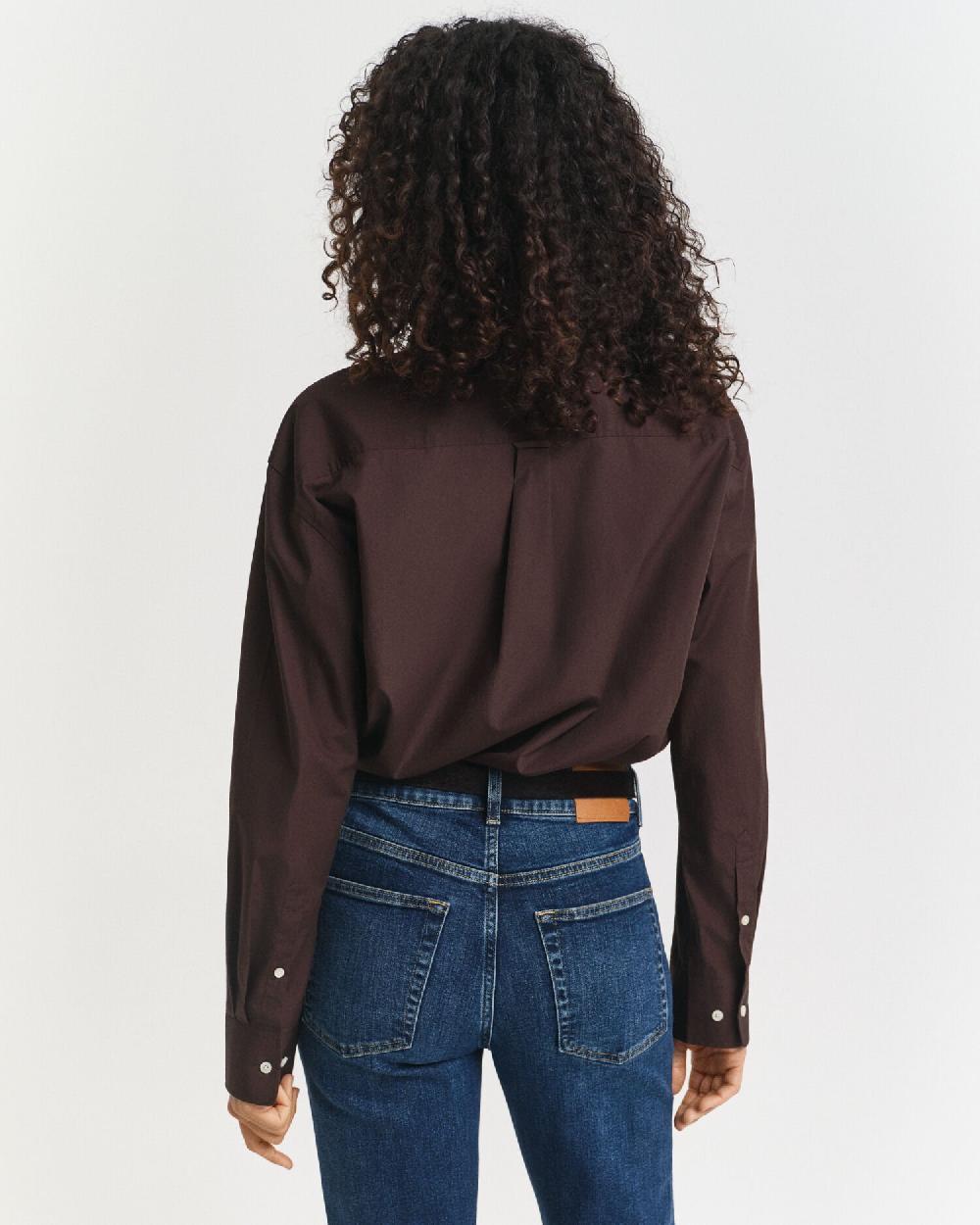 Gant Relaxed Fit Classic Poplin Shirt Deep Brown