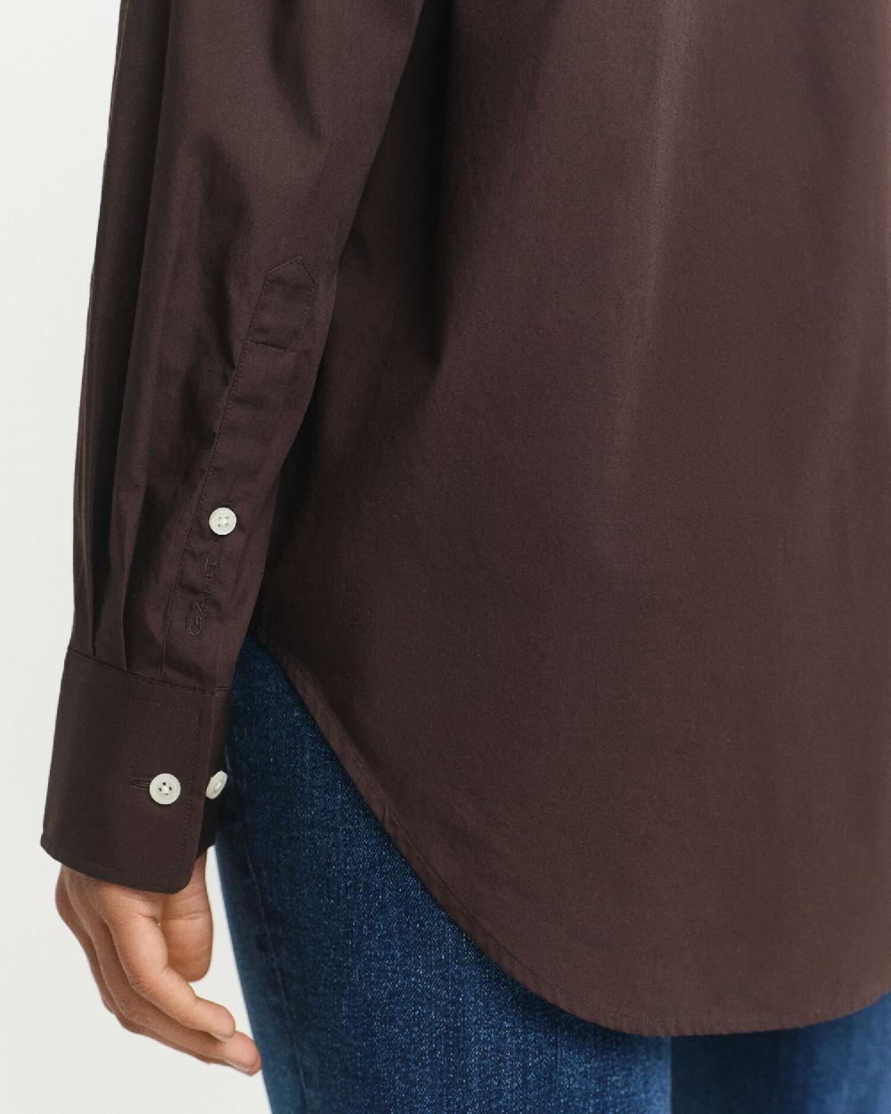 Gant Relaxed Fit Classic Poplin Shirt Deep Brown
