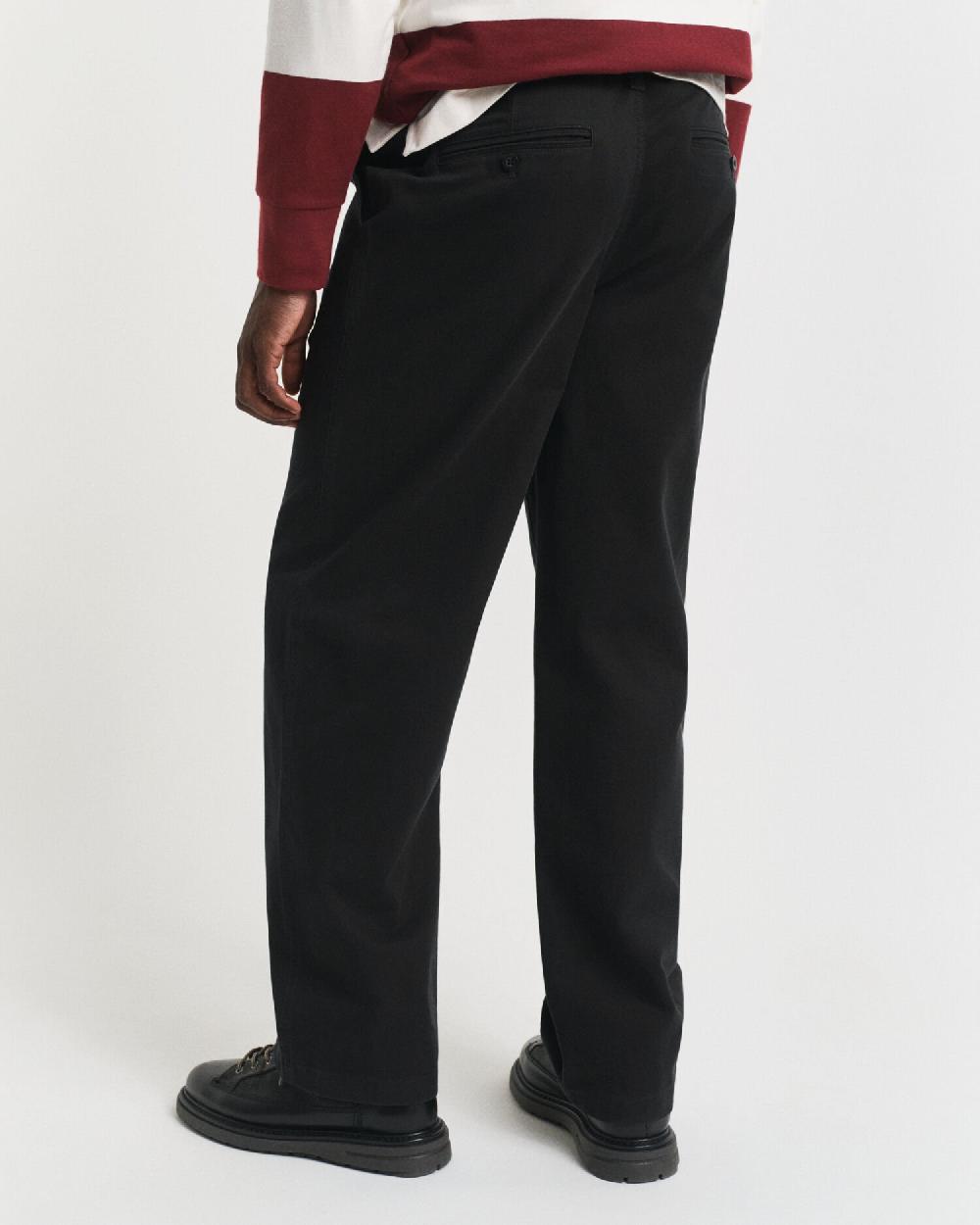Gant Relaxed Fit Cotton Twill Chinos Black