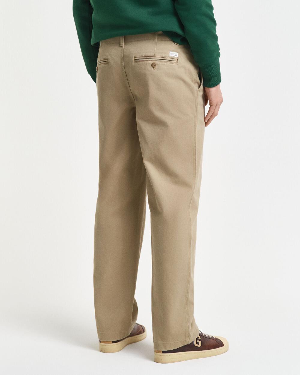 Gant Relaxed Fit Cotton Twill Chinos Light Taupe