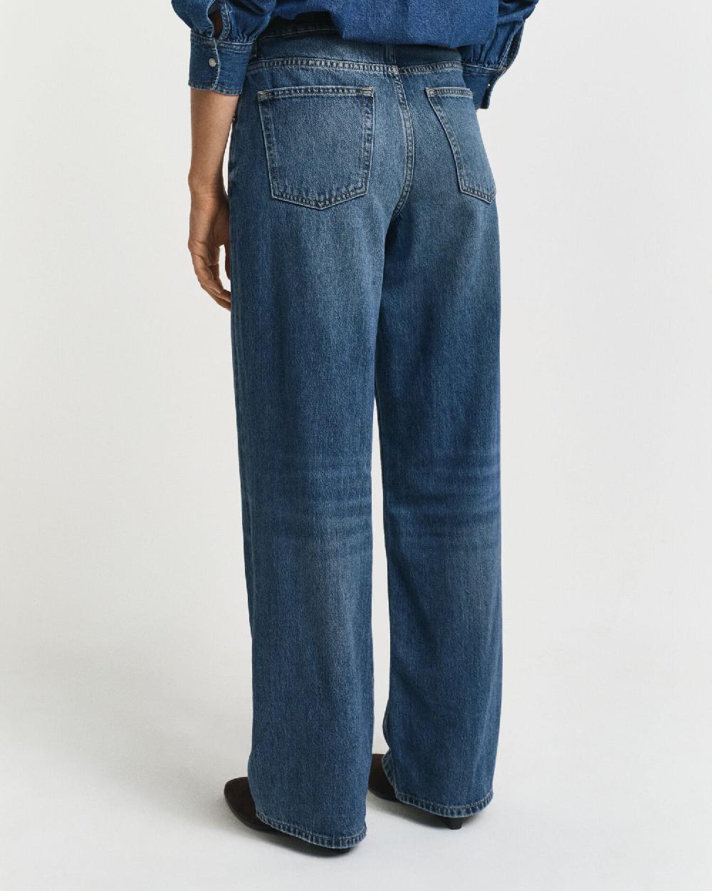 Gant Relaxed Fit Jeans Mid Blue Broken In