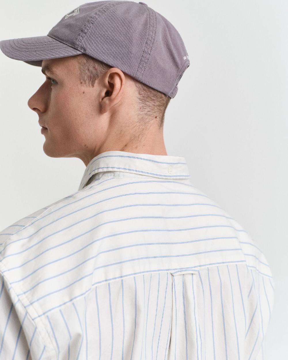 Gant Relaxed Fit Striped Luxury Oxford Shirt Cream
