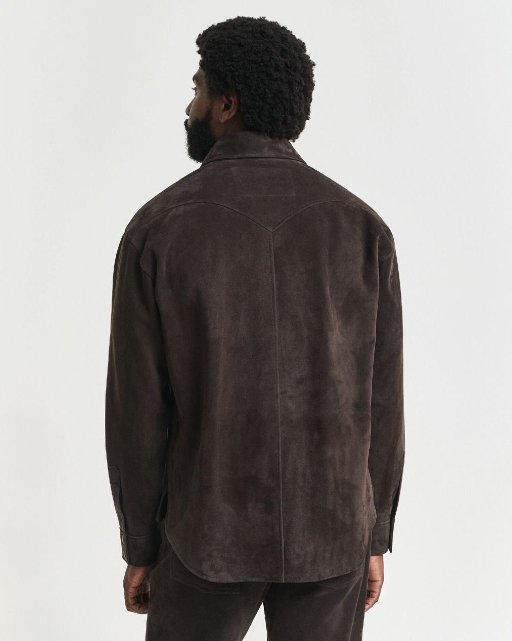 Gant Relaxed Fit Suede Rodeo Shirt Deep Brown