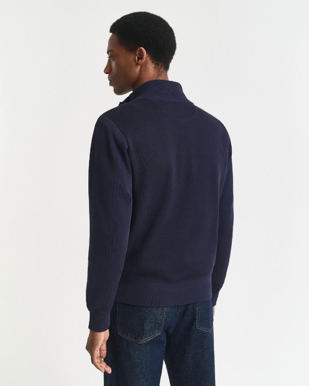 Gant Sacker Rib Half-Zip Sweatshirt Evening Blue