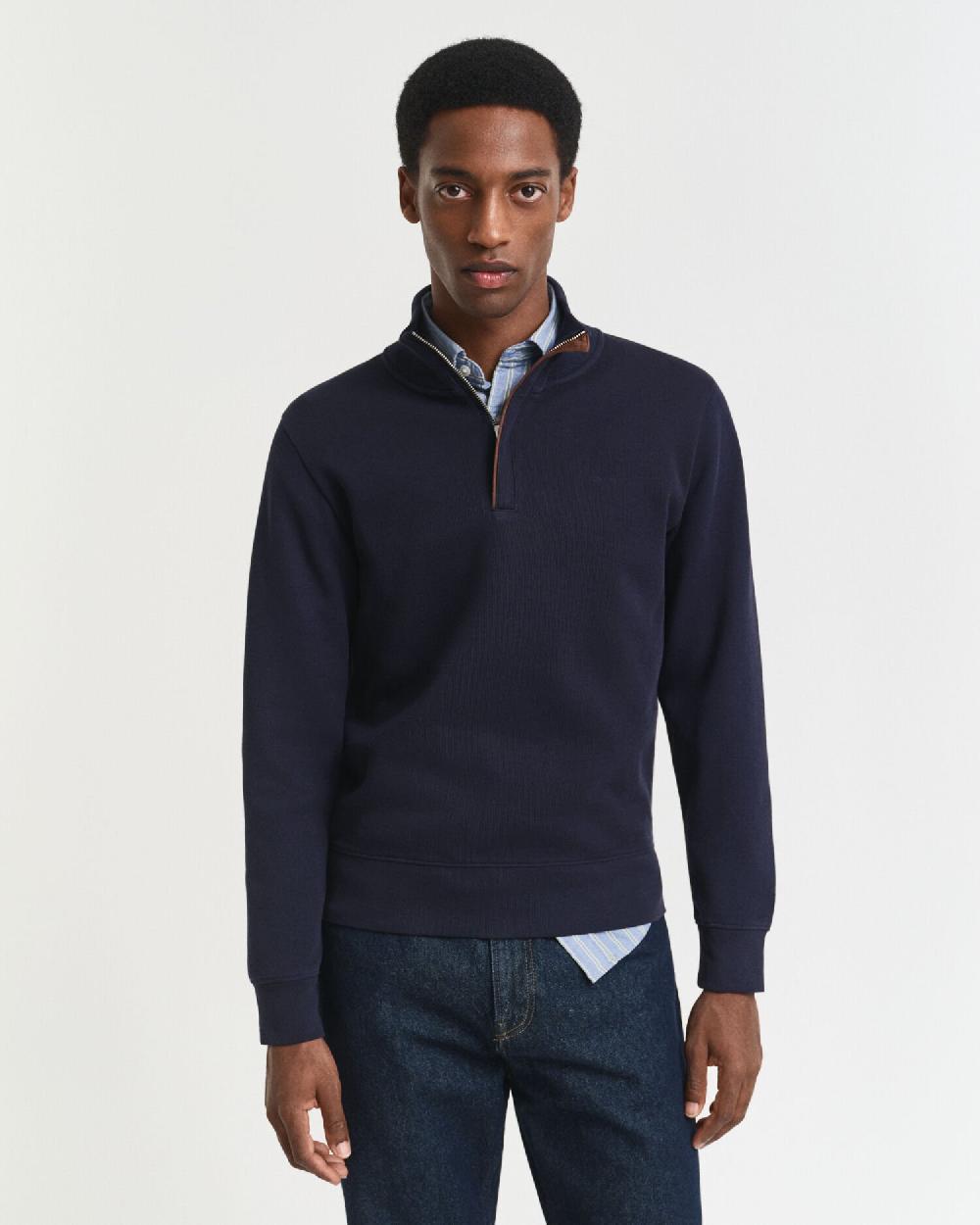 gant Sacker Rib Half-Zip Sweatshirt evening blue