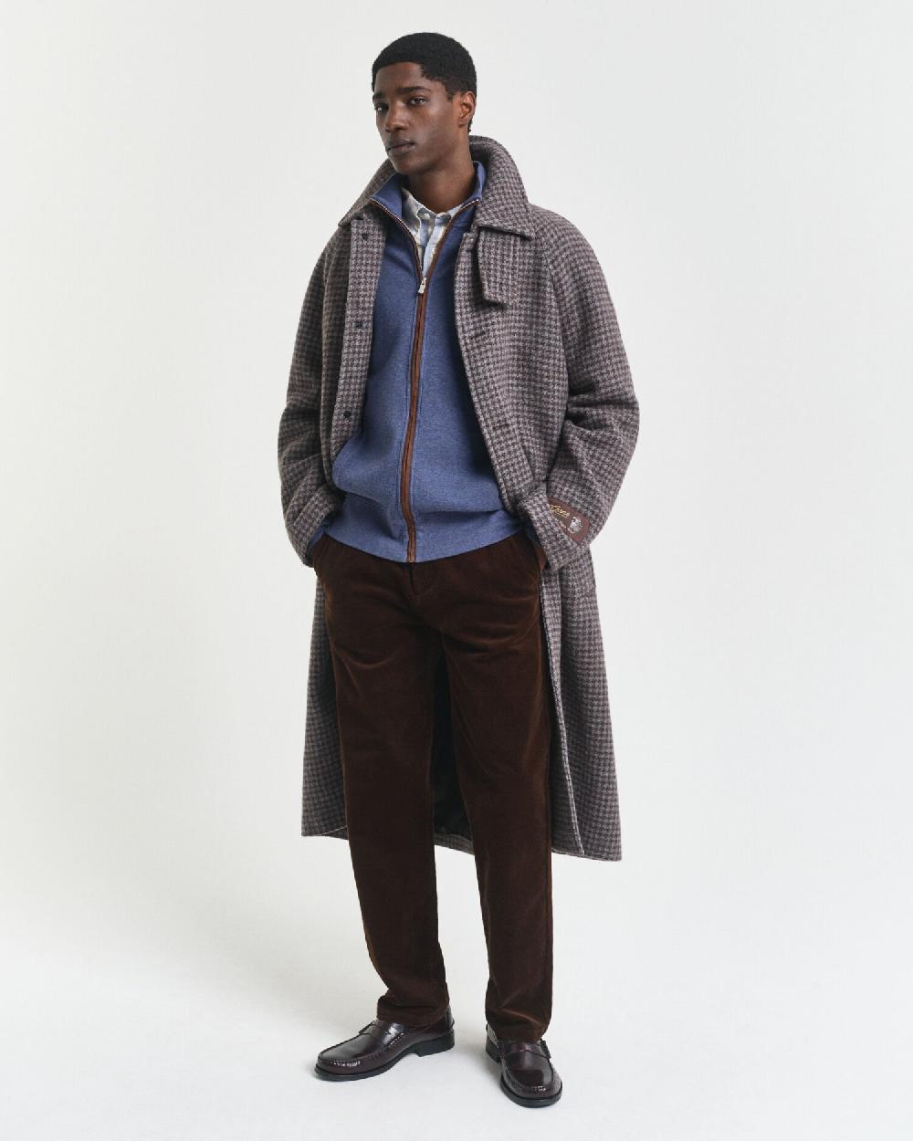 Gant Sacker Rib Zip Cardigan Dk Jeansblue Melange