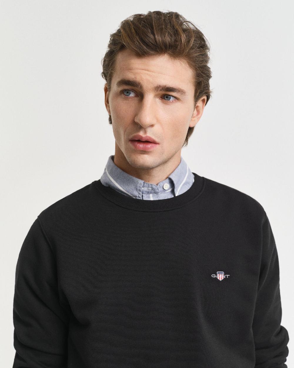 Gant Shield Crew Neck Sweatshirt Black