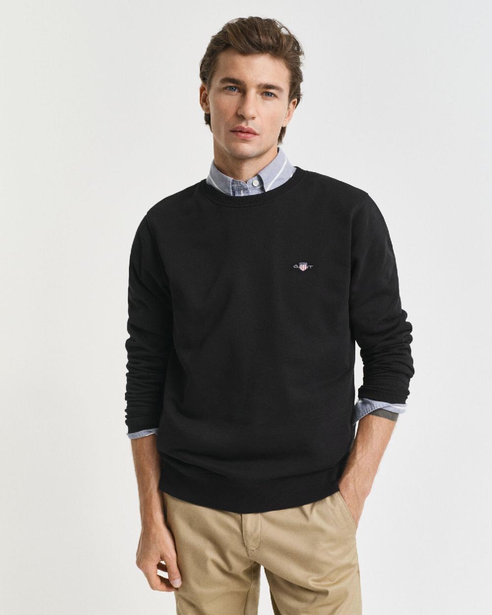 gant Shield Crew Neck Sweatshirt black