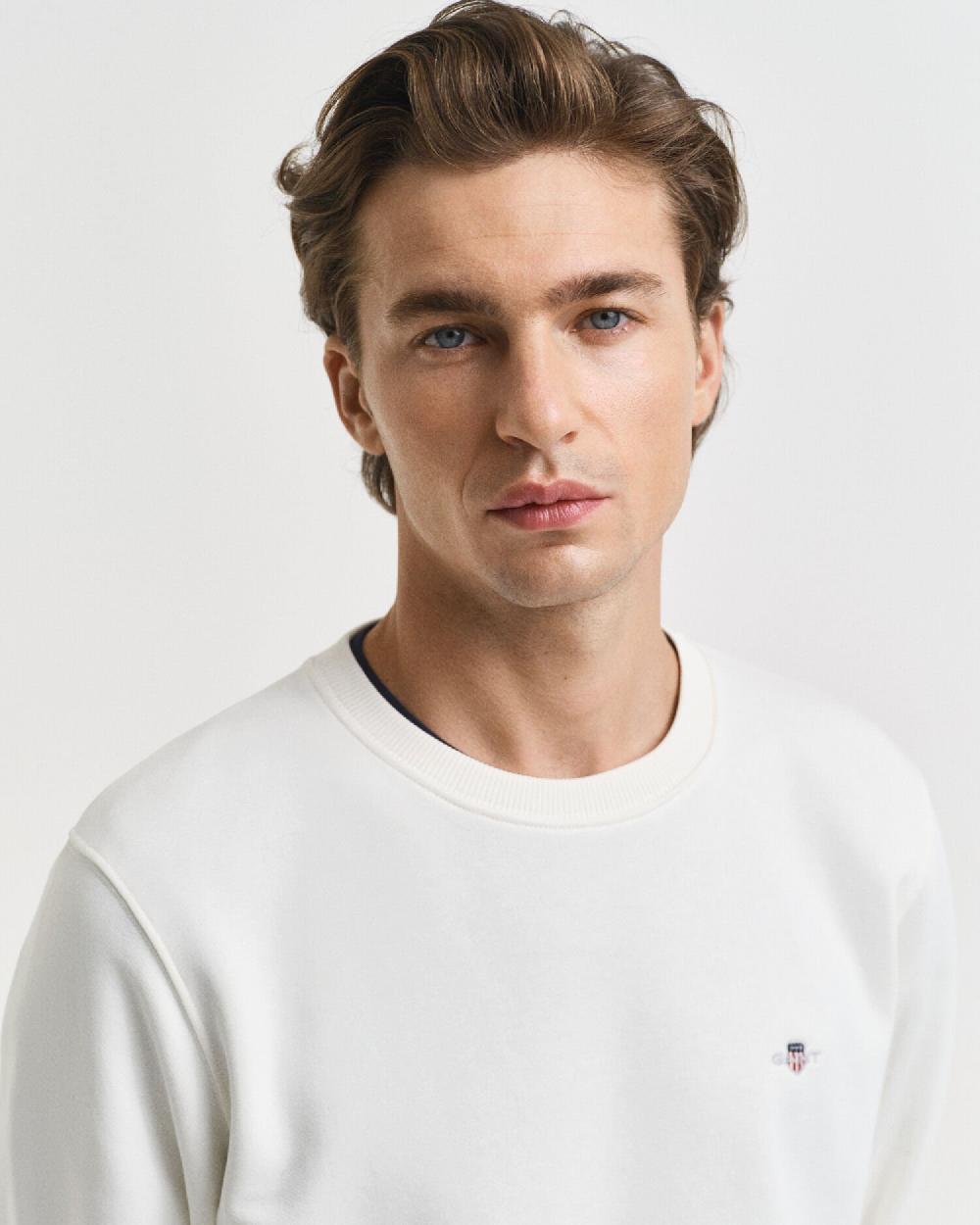 Gant Shield Crew Neck Sweatshirt Eggshell