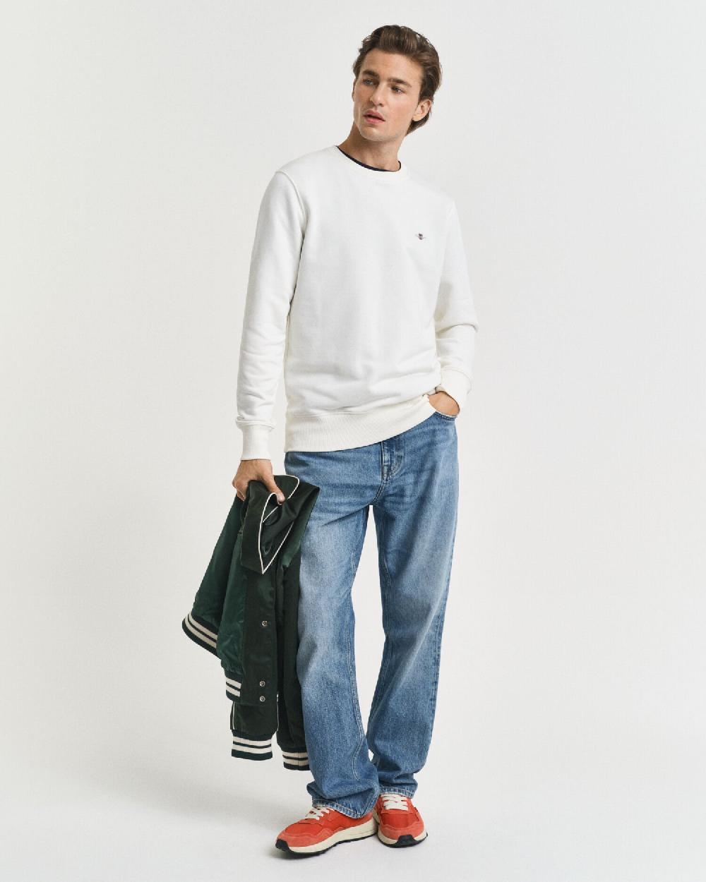 Gant Shield Crew Neck Sweatshirt Eggshell