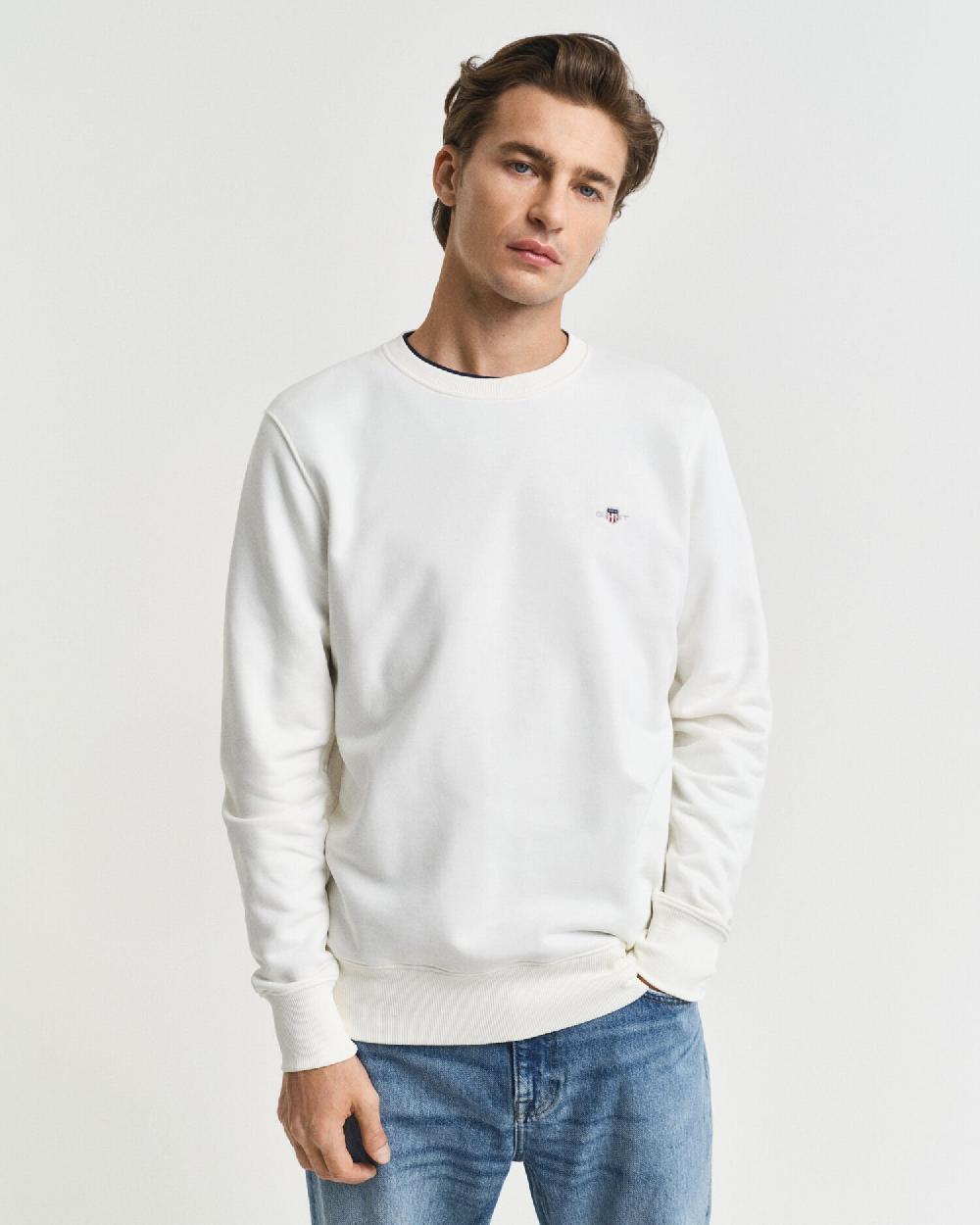 gant Shield Crew Neck Sweatshirt eggshell