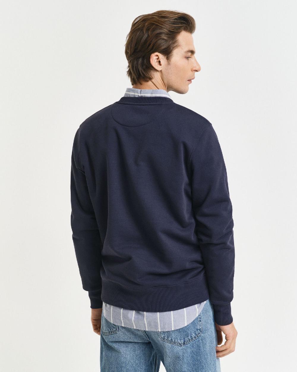 Gant Shield Crew Neck Sweatshirt Evening Blue