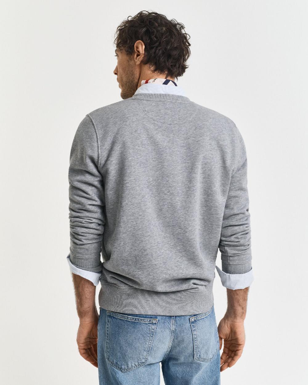 Gant Shield Crew Neck Sweatshirt Grey Melange
