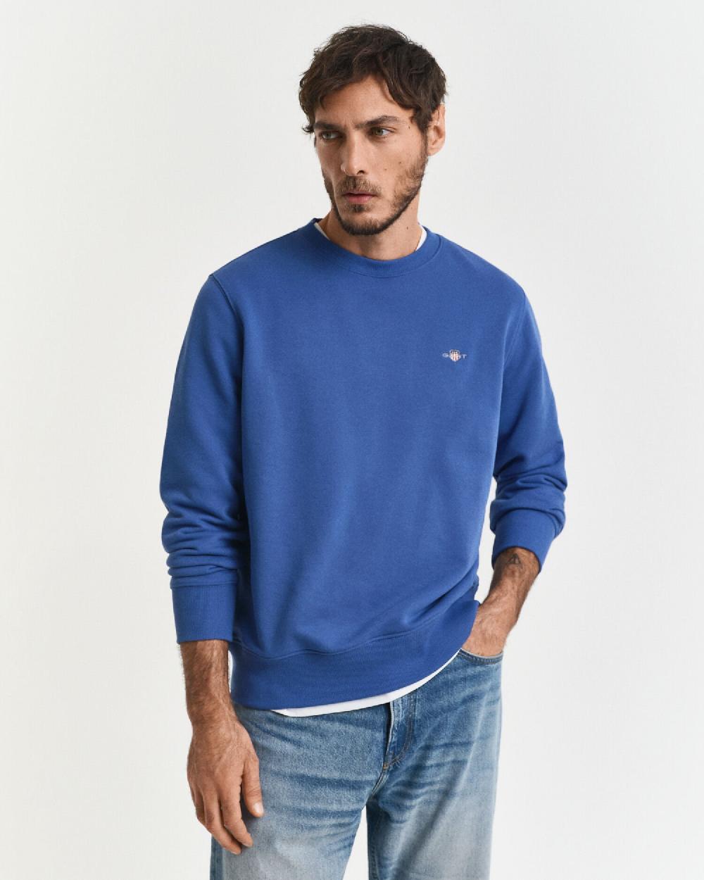 gant Shield Crew Neck Sweatshirt rich blue