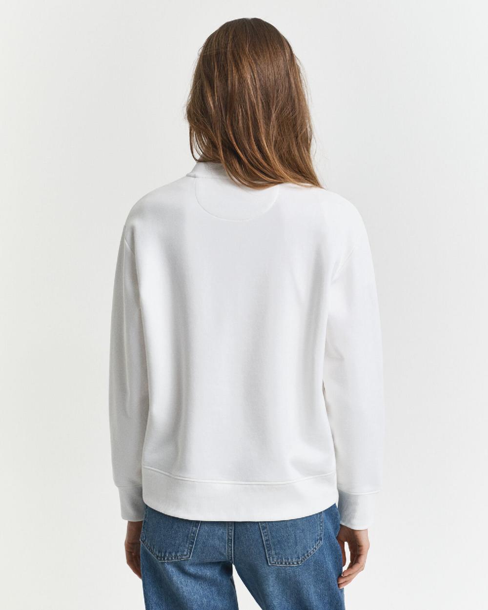 Gant Shield Half Zip Sweatshirt Eggshell