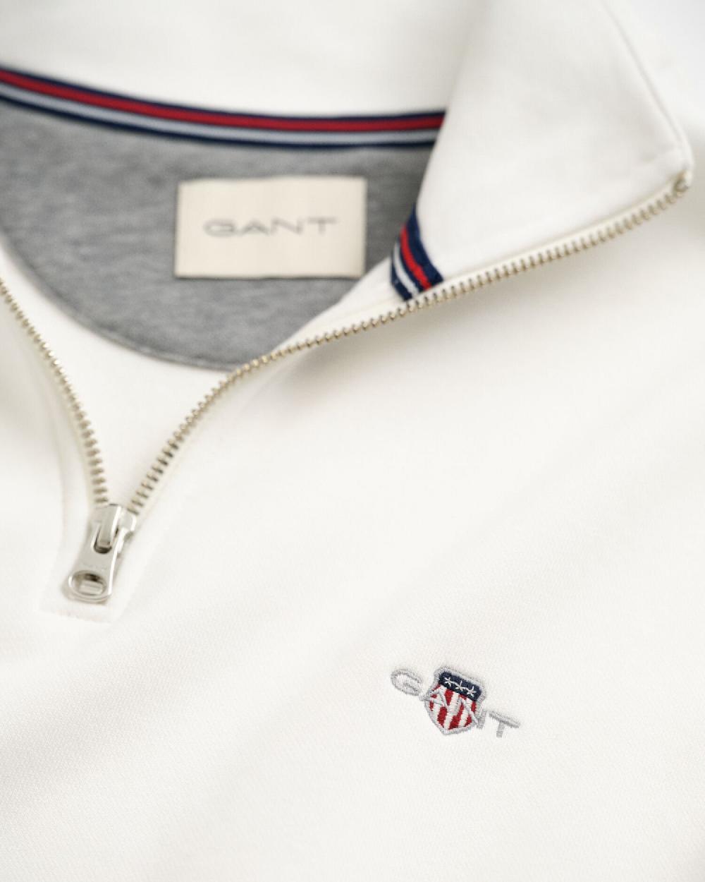 Gant Shield Half-Zip Sweatshirt Eggshell