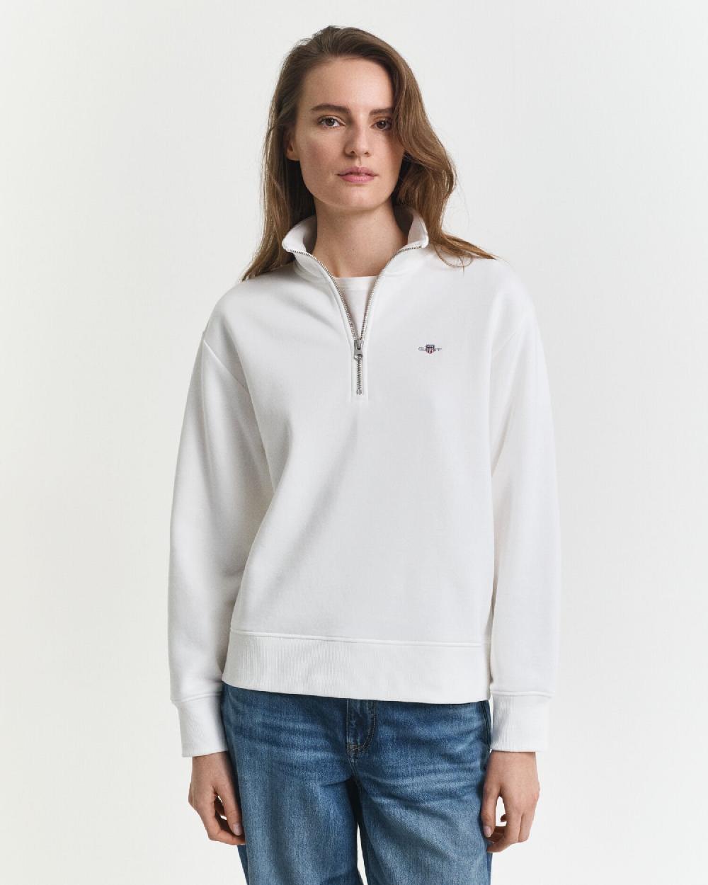 gant Shield Half Zip Sweatshirt eggshell